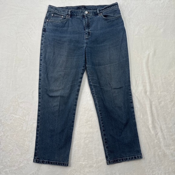 Jones New York Denim - Jones New York Jeans Womens 14P Blue Signature Petite Straight Leg Stretch High
